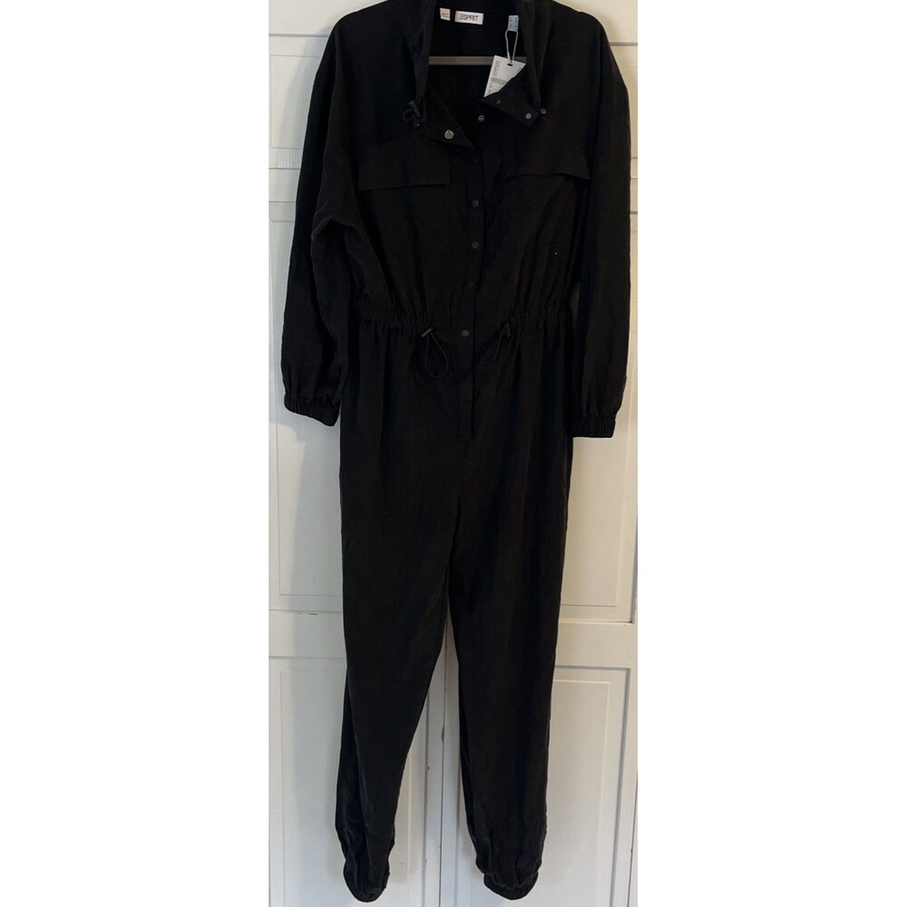 Espirit Black Utility One Piece Jumpsuit NWT $189 Size Medium
